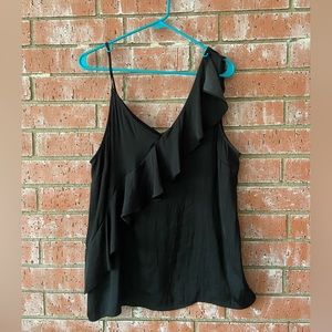 NWT Who What Wear Satin Ruffle Tank